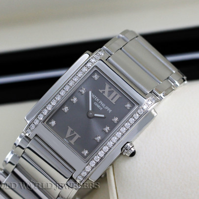 Patek Philippe Lady Twenty 4 Ref 4910/10A Steel Grey Diamond Dial and Bezel